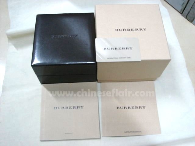 Black Leather Burberry Square Watch Boxes / Original Qualit Black Leather Burberry Square Watch Boxes / Original Qualit